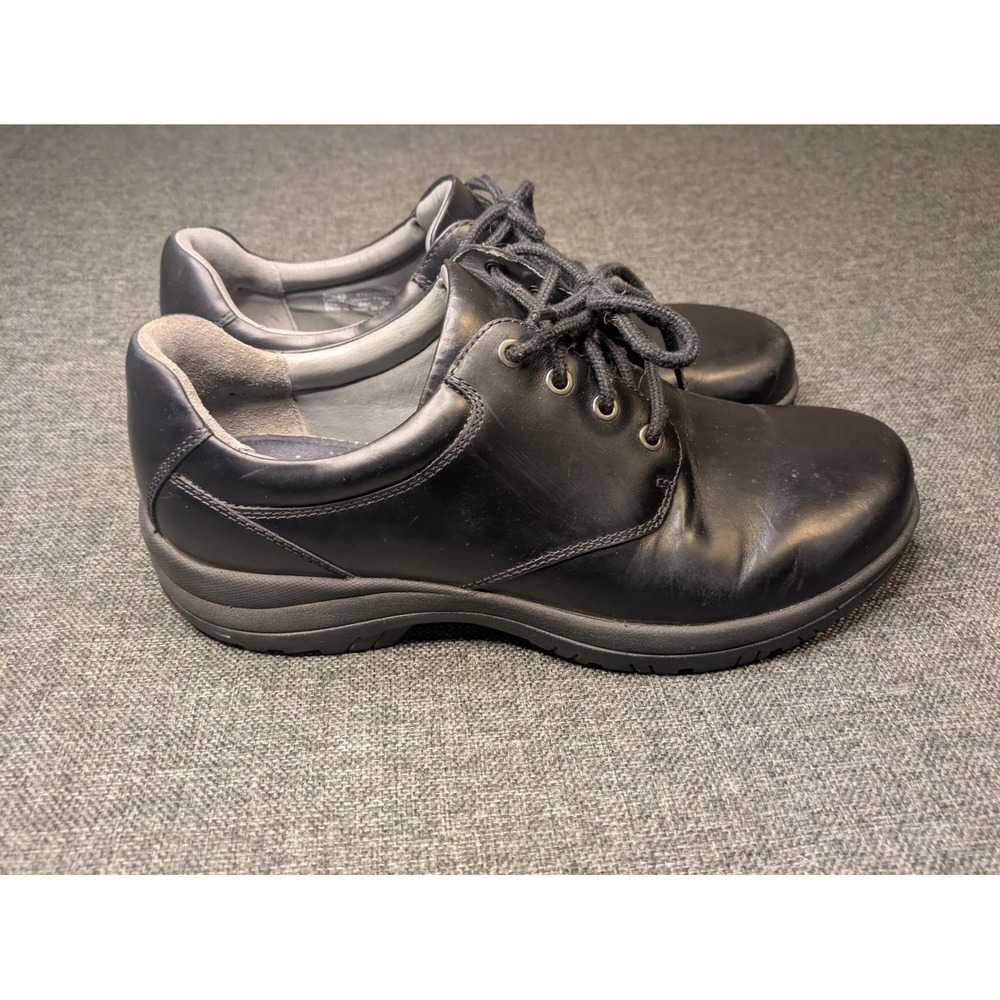 Dansko Men's Slip Resistant Black Leather Wynn Smooth Loafer Clog Shoes 45/ US12